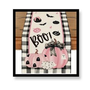 (New in package)Halloween Table Runner with Pink Pumpkins